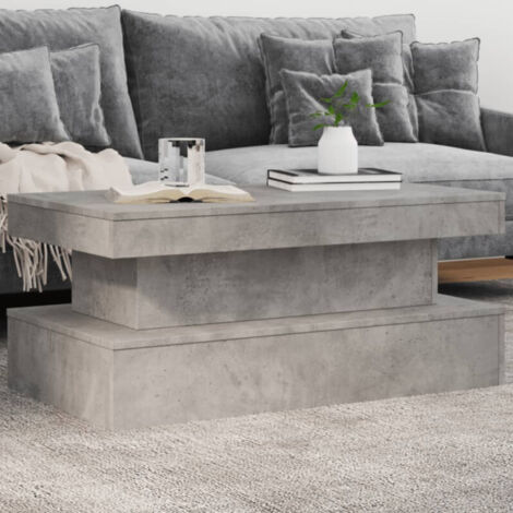 vidaXL Tavolino da Soggiorno con Luci LED Grigio Cemento 90x50x40