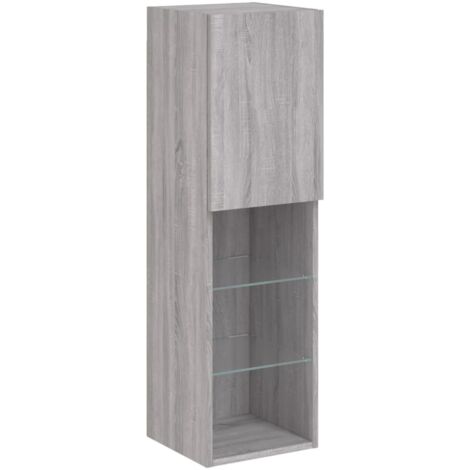 Mobile TV con Luci LED Grigio Sonoma 30,5x30x102 cm vidaXL