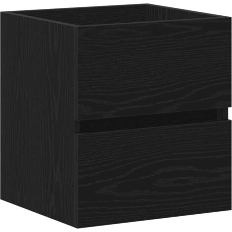 vidaXL Mobile Lavabo Rovere Nero 41x38,5x45 cm in Legno Multistrato