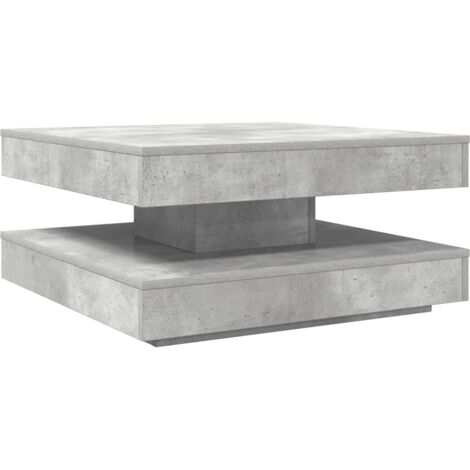 vidaXL Tavolino da Caffè Girevole a 360 Gradi Grigio 70x70x34,5 cm