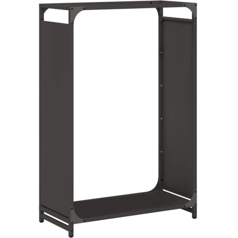 vidaXL Rastrelliera per Legna da Ardere Nera 60x28x90 cm