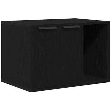 vidaXL Lettiera per gatti in rovere nero 60x40x40 cm in legno (1/5)