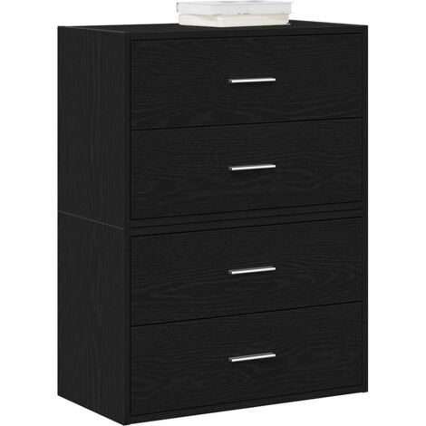vidaXL Armadi con 2 Cassetti 2 pz Rovere Nero 60x31x40 cm Truciolato