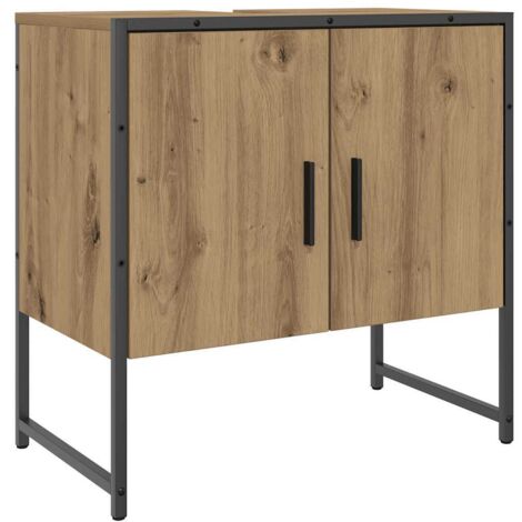 Mobile Lavabo Bagno Rovere Artigianale Legno Multistrato vidaXL