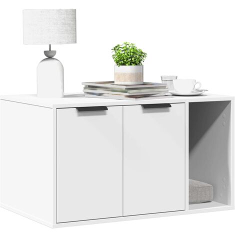 vidaXL Recinto per Lettiera per Gatti Bianco 80x50x45 cm in Truciolato