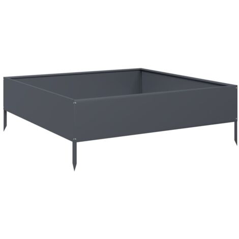 vidaXL Fioriera Rialzata da Giardino Antracite 100x100x33,5cm Acciaio