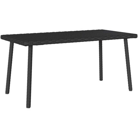 Tavolino da Giardino Rettangolare Nero 80x40x37 cm Polyrattan vidaXL