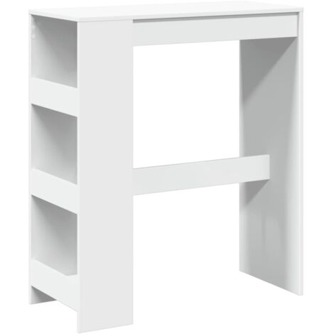 vidaXL Tavolo Bar con Rastrelliera Bianco 90x40x103,5 cm Multistrato