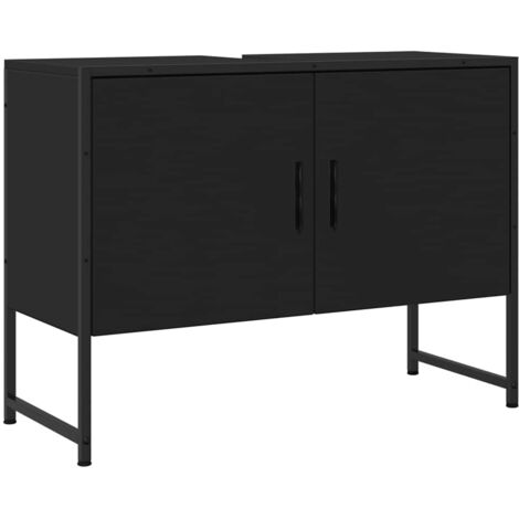 vidaXL Mobile Lavabo Bagno Nero 60x30x60 cm Legno Multistrato