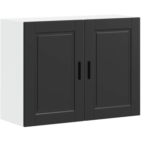 vidaXL Pensile da Cucina Porto Nero in Legno Multistrato