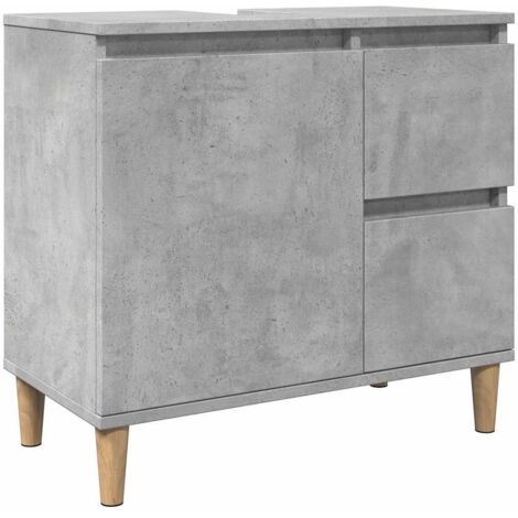 vidaXL Mobile Lavabo da Bagno Grigio Rovere 65x33x60 cm in Truciolato
