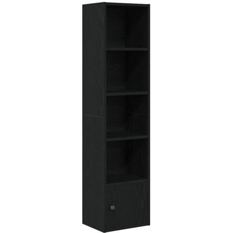 vidaXL Libreria Rovere Nero 31x24x127 cm in Legno Multistrato