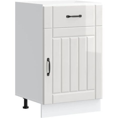 vidaXL Base da Cucina Lucca Bianco Lucido in Legno Multistrato