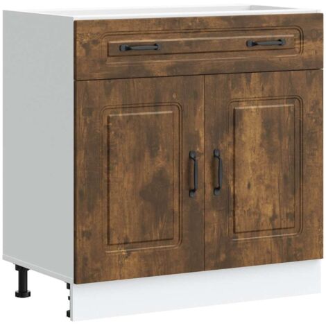 vidaXL Base da Cucina Kalmar Rovere Fumo in Legno Multistrato