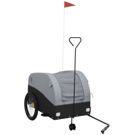 vidaXL Rimorchio da Bici Nero e Grigio 45 kg in Ferro