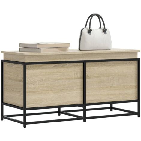 vidaXL Contenitore con Coperchio Rovere Sonoma 100x40x51,5