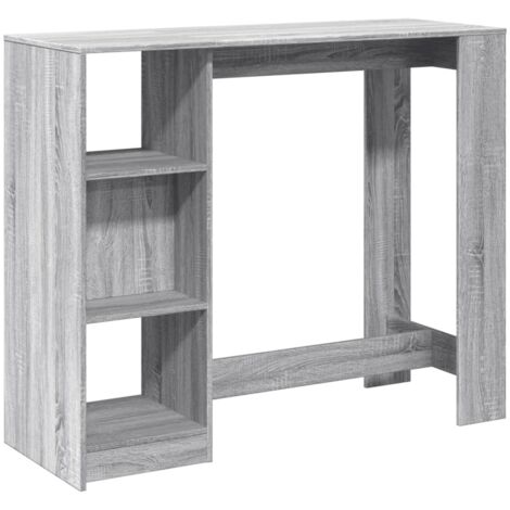 vidaXL Tavolo Bar con Ripiano Grigio Sonoma 124x46x103,5cm Multistrato