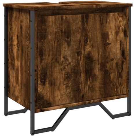 vidaXL Mobile Lavabo Bagno Rovere Fumo 60x35x60 cm Legno Multistrato