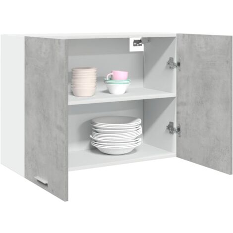 vidaXL Mobile Pensile Grigio Cemento 80x31x60 cm in Legno Multistrato