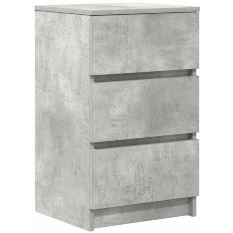 vidaXL Comodino con 3 Cassetti Grigio Cemento 39x35x65 cm