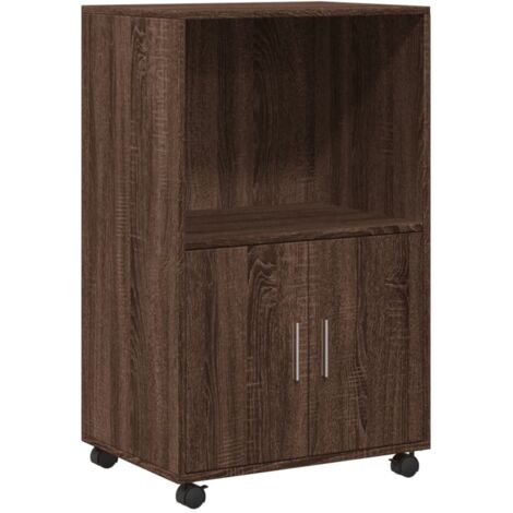 vidaXL Mobiletto con Ruote Rovere Marrone 55x40x91 cm in Truciolato