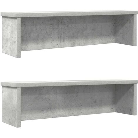 vidaXL Scaffali da Cucina Impilabili 2 pz Grigio Cemento 60x15x16