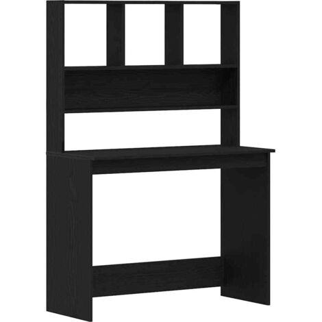 vidaXL Scrivania con Mensole Rovere Nero 102x45x148 cm in Truciolato