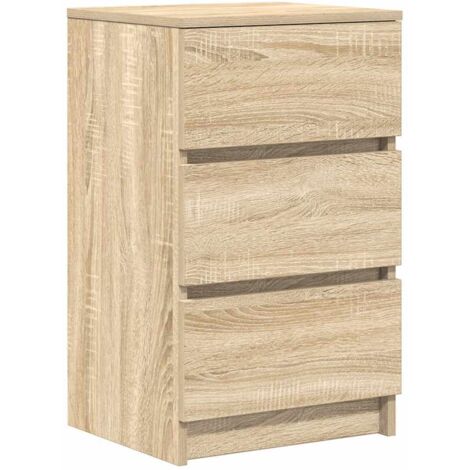 vidaXL Comodino con 3 Cassetti Rovere Sonoma 39x35x65 cm