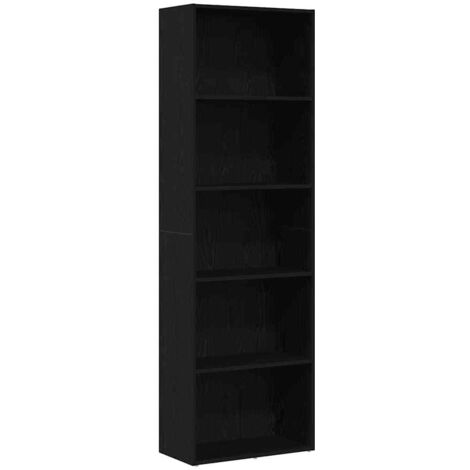vidaXL Libreria Rovere Nero 60x30x189 cm in Legno Multistrato
