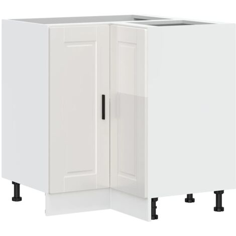 vidaXL Base ad Angolo Cucina Porto Bianco Lucido in Legno Multistrato