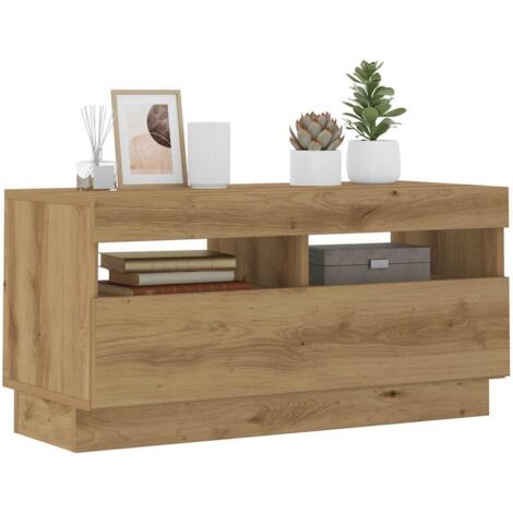 vidaXL Mobile TV con Luci LED Artigianale 80x35x40cm Legno Multistrato