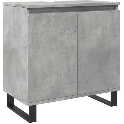 Armadietto da Bagno Grigio Cemento 58x33x60cm in Truciolato vidaXL