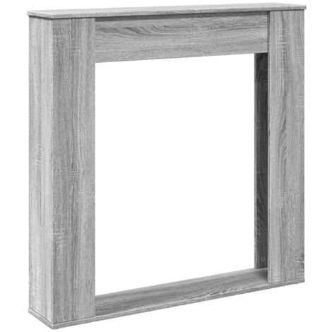 vidaXL Cornice per Camino Grigio Sonoma 100x20x100 cm in Truciolato