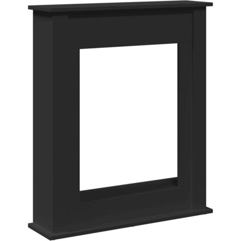 vidaXL Cornice per Camino Nera 75x20x87,5 cm in Truciolato
