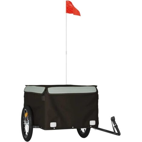 vidaXL Rimorchio da Bici Nero e Grigio 45 kg in Ferro