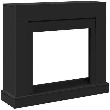vidaXL Cornice per Camino Nera 100x30x87,5 cm in Truciolato