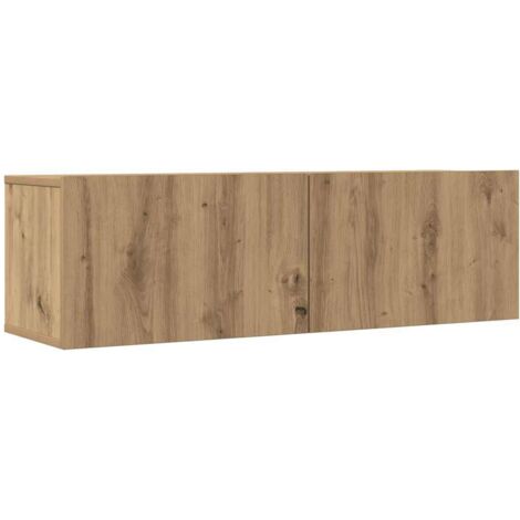 vidaXL Mobili TV a Parete 2pz Rovere Artigianale 100x30x30 cm