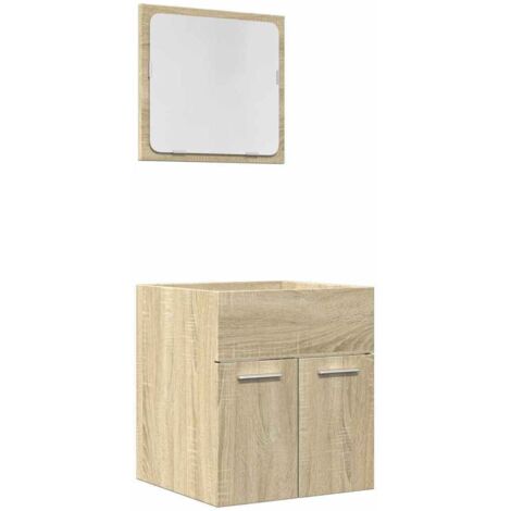 vidaXL Set Mobili da Bagno 2 pz Rovere Sonoma in Legno Multistrato (1/5)
