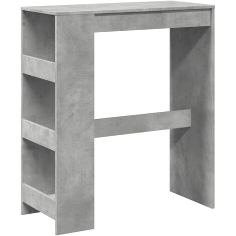 vidaXL Tavolo Bar con Rastrelliera Grigio 90x40x103,5 cm Multistrato