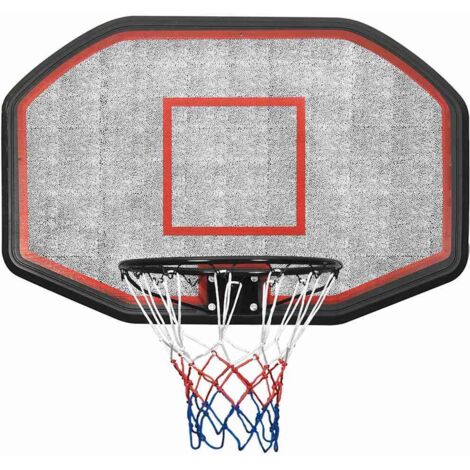 vidaXL Tabellone da Pallacanestro Nero 109x71x3 cm Polietilene