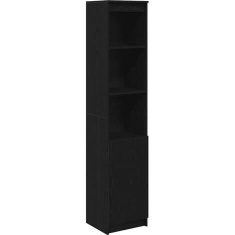 vidaXL Credenza Rovere Nero 37,5x35x180 cm in Legno Multistrato
