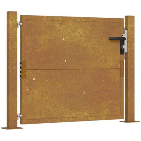 vidaXL Cancello da giardino 105x80 cm in acciaio Corten