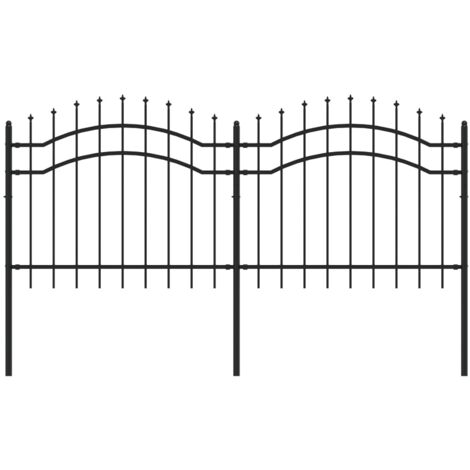 vidaXL Recinzione da giardino con punta a lancia nera 239x100 cm in acciaio verniciato a polvere