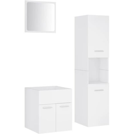 vidaXL Set Mobili da Bagno Bianco in Truciolato