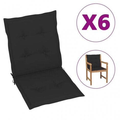 vidaXL Cuscini per Sedia 6 pz Neri 100x50x3 cm in Tessuto Oxford