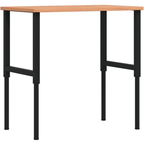 vidaXL Banco da Lavoro 100x60x(71,5-98) cm Legno Faggio Rettangolare