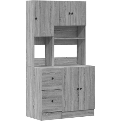 vidaXL Mobile da Cucina Grigio Sonoma 95x50x180cm in Legno Multistrato
