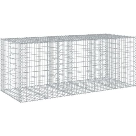 vidaXL Cesto Gabbione con Copertura 250x100x100 cm in Ferro Zincato