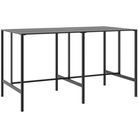 vidaXL Tavolo da Bar Nero 200x100x110 cm Acciaio Verniciato a Polvere
