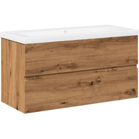 vidaXL Mobile con Lavabo Integrato Rovere Artigianale (1/5)